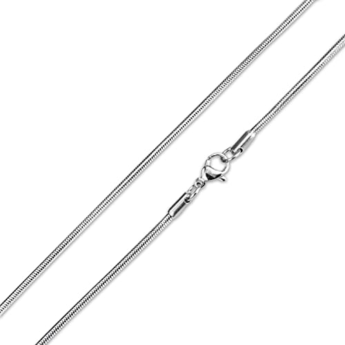 König Design Schlangenkette 4 mm Herren Damen Edelstahlkette Halskette silber 65 cm lang von König Design