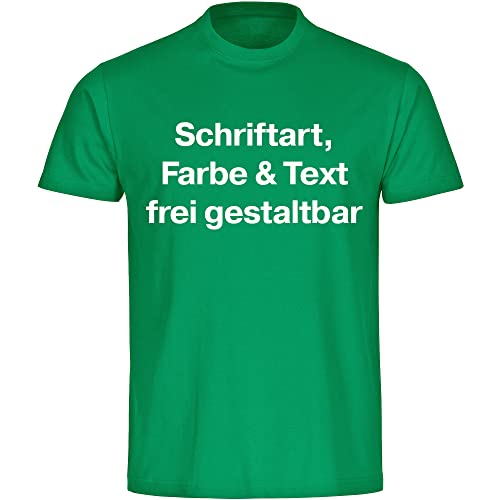 König® Herren T-Shirt Wunschtext Druck VORNE (Schriftart, Druck- u. Artikel Farbe wählbar) Shirt Männer Bedrucken Größe:2XL grün von König