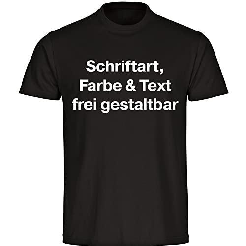 König® Herren T-Shirt Wunschtext Druck VORNE (Schriftart, Druck- u. Artikel Farbe wählbar) Shirt Männer Bedrucken Größe:2XL schwarz von König