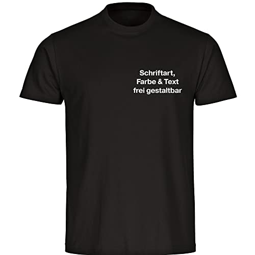 König® Herren T-Shirt Wunschtext Druck Brust (Schriftart, Druck- u. Artikel Farbe wählbar) Shirt Männer Bedrucken Größe:3XL schwarz von König