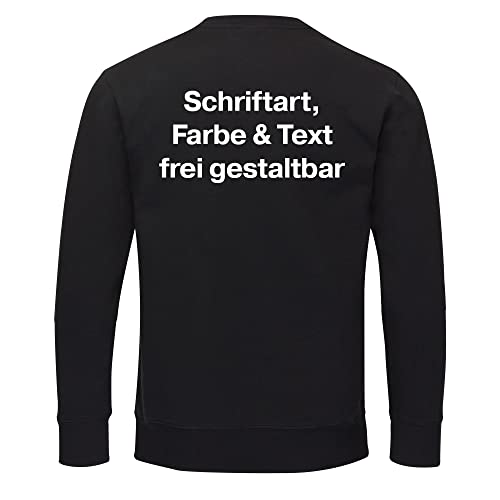 König® Sweatshirt Wunschtext Druck HINTEN (Schriftart und Schriftfarbe wählbar) Shirt Shirt Pullover Pulli Größe:3XL schwarz von König