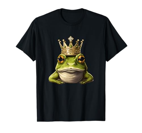 Königliche und adelige Tiere - Royalcore Froschkönig T-Shirt Damen Schwarz S EU 40 Königliche und adelige Tiere - Royalcore Froschkönig T-Shirt Damen Schwarz S EU 40 von Königliche und adelige Tiere