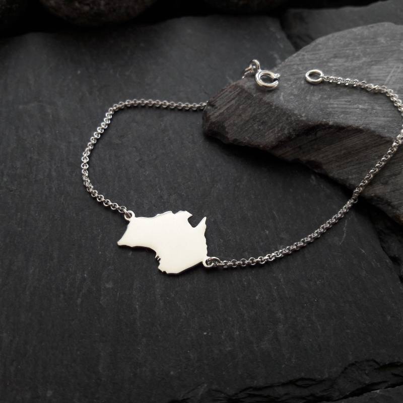Australien Landkarte Armband in 925Er Silber, Länge Wählbar | Lk-12/Australien von Koenigsprodukte