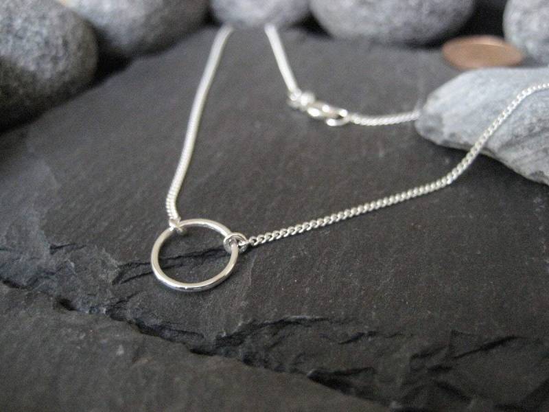 Circle Of Life Halskette in 925Er Silber, Unendlich Kette, Längen Wählbar | Col-10 von Koenigsprodukte
