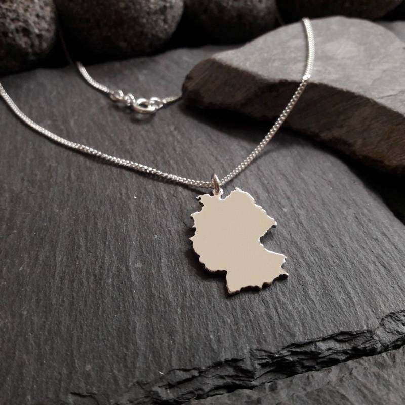 Deutschland - Bundesländer Z. B. Hamburg, Berlin Wunsch Landkarte Anhänger, Charm-Anhänger Oder Anhänger Mit Panzerkette in 925Er Silber von Koenigsprodukte