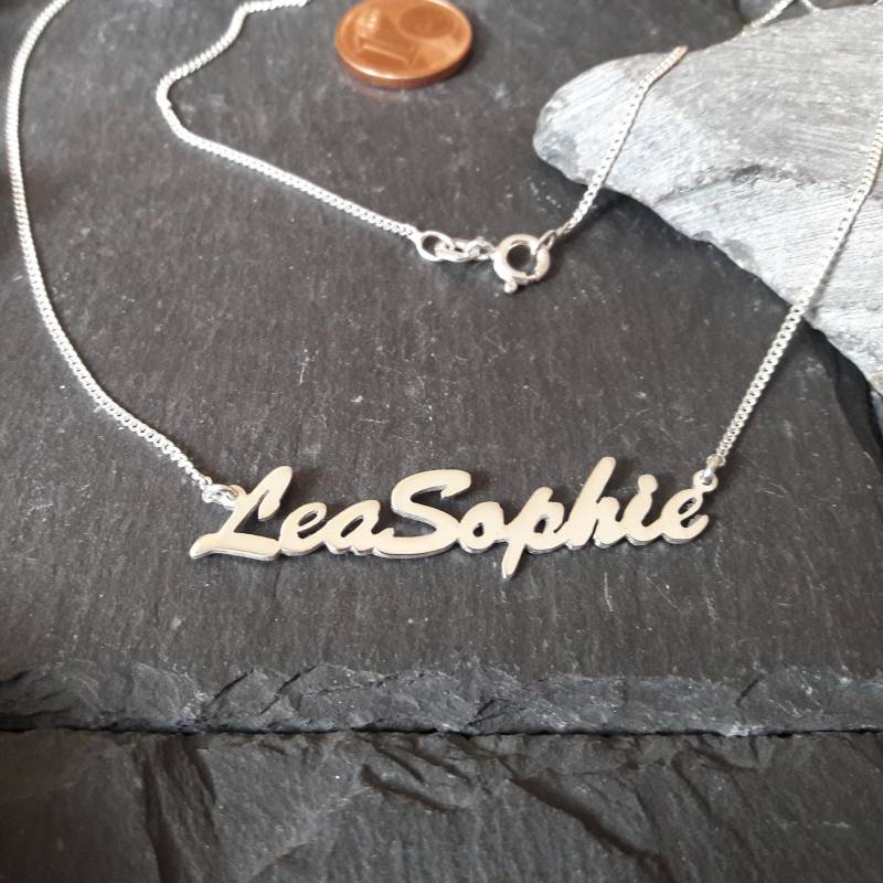 Doppelname Namenskette Mit Wunschname in 925Er Silber, Buchstaben & Länge Wählbar | Nk-31 von Koenigsprodukte