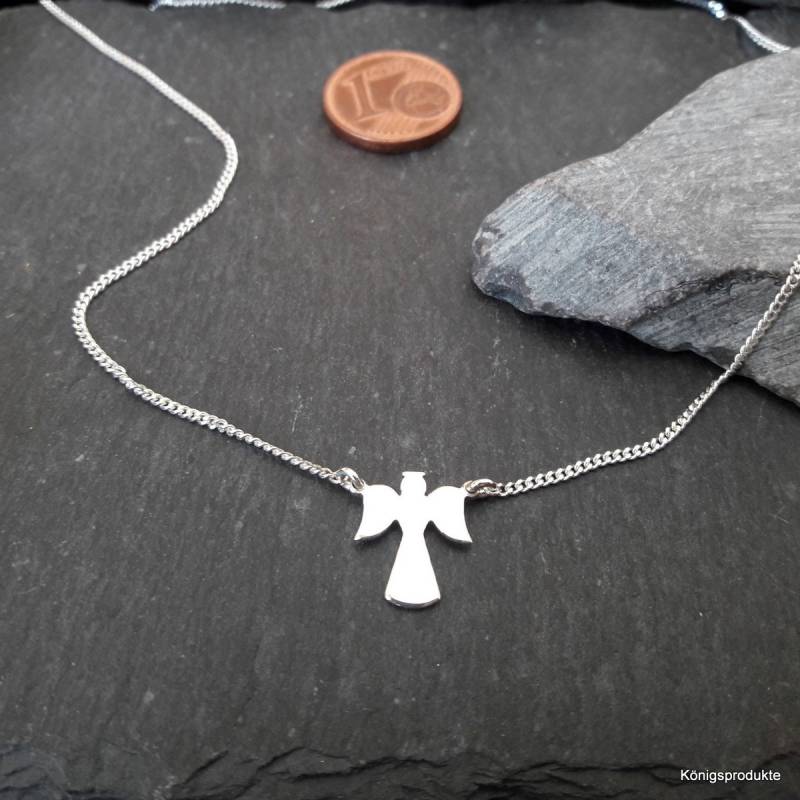 Engel, Schutzengel Mit Flachpanzerkette in 925Er Silber, Neu, Länge Wählbar | Engel-01 von Koenigsprodukte