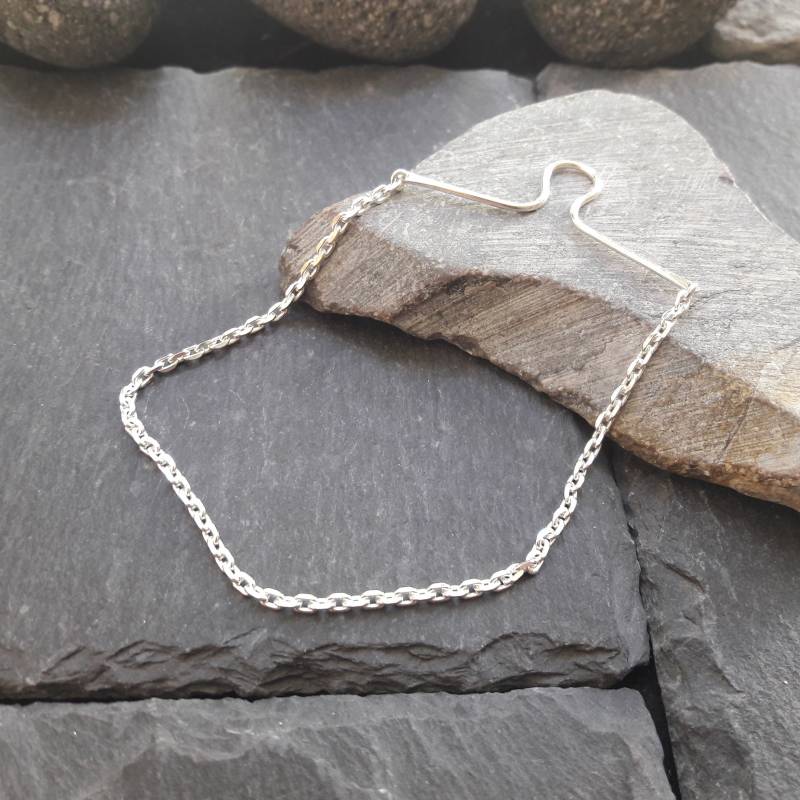 Krawattenkette Aus 925Er Silber - 1, 8 Mm Ankerkette | Diamantiert , Schmuck Für Krawatte | Kk-04 von Koenigsprodukte