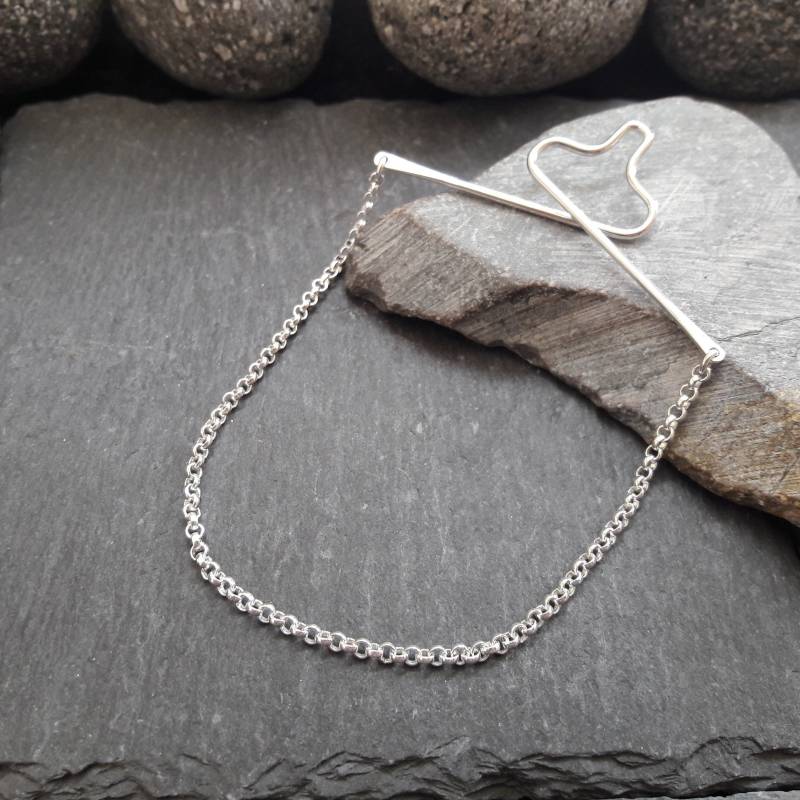 Krawattenkette Aus 925Er Silber - 2, 0 Mm Erbskette, Schmuck Für Krawatte | Kk-07 von Koenigsprodukte