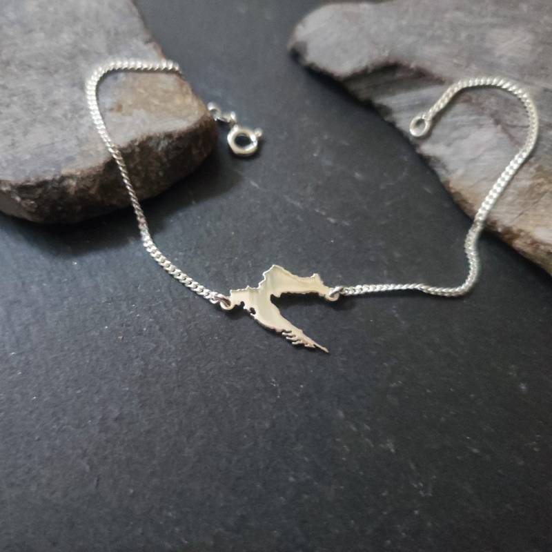 Kroatien Landkarte Armband in 925Er Silber, Länge Wählbar | Lk-12P/Kroatien von Koenigsprodukte