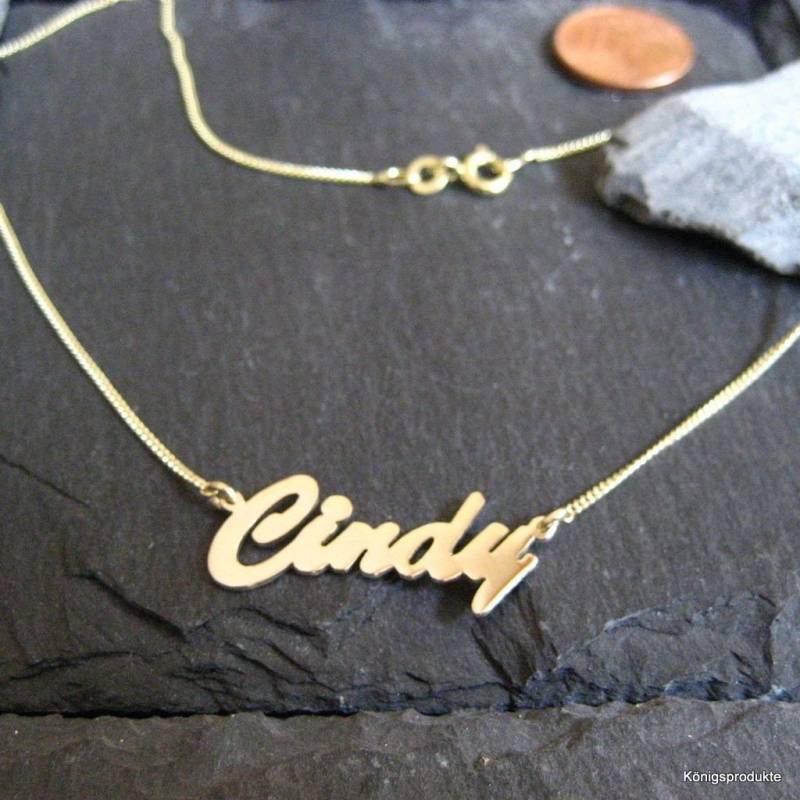 Namenskette Mit Wunschname in 333Er Gelbgold, Buchstaben & Länge Wählbar | Nk-02/8Gg von Koenigsprodukte