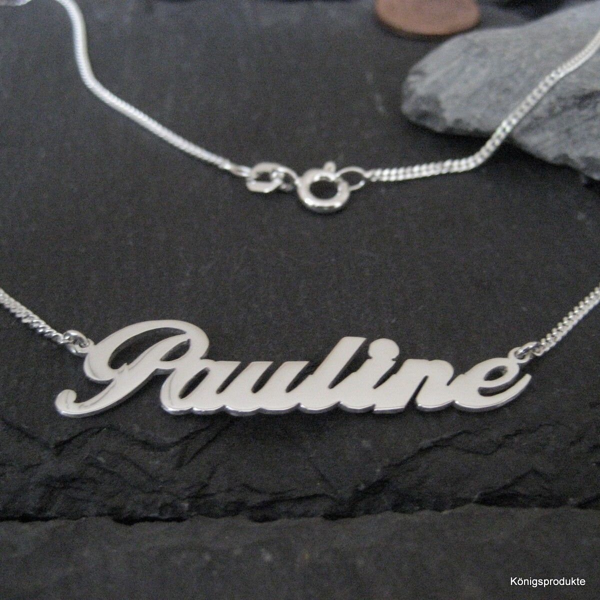 Namenskette Mit Wunschname in 925Er Silber, Buchstaben & Länge Wählbar | Nk-01 von Koenigsprodukte
