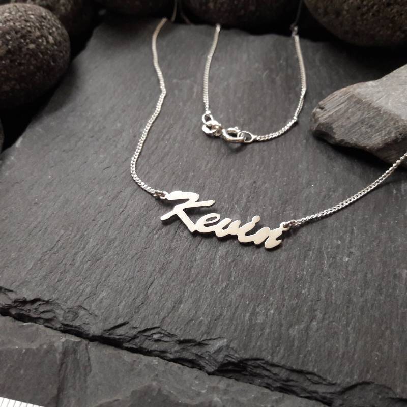 Namenskette Mit Wunschname in 925Er Silber, Buchstaben & Länge Wählbar | Nk-02 von Koenigsprodukte