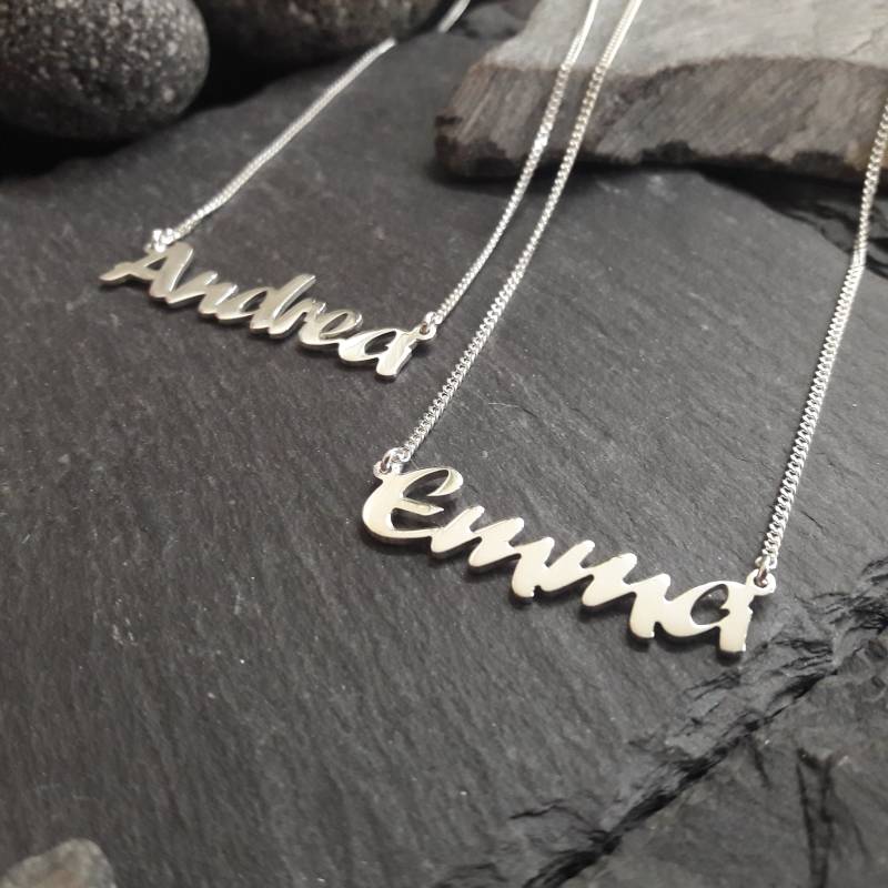 Namenskette Mit Wunschname in 925Er Silber, Buchstaben & Länge Wählbar | Nk-04 von Koenigsprodukte