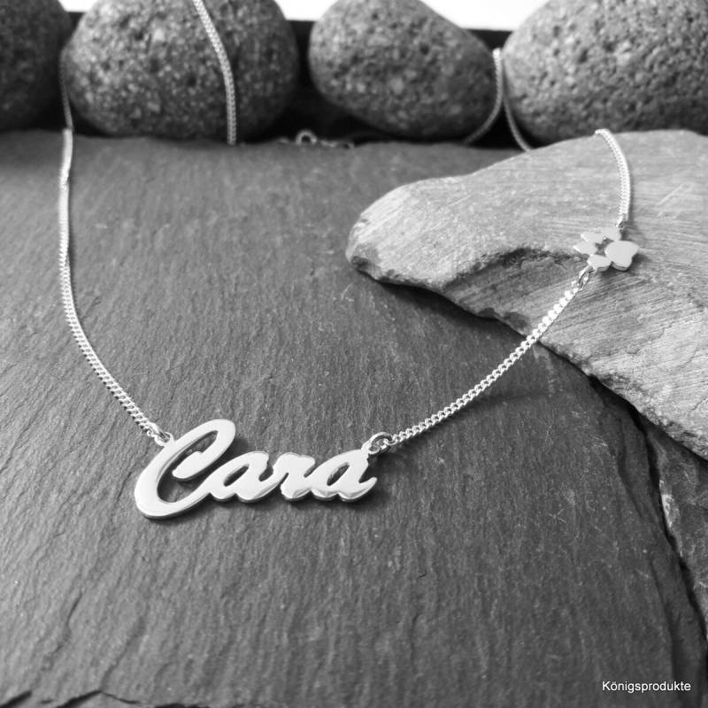 Namenskette Wunschname Und Hundepfote-Anhänger in 925Er Silber, Buchstaben & Länge Wählbar | Nk-73 von Koenigsprodukte