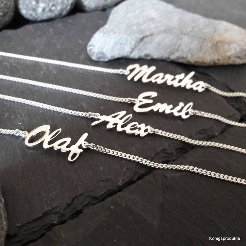 Personalisiertes Namensarmband Mit Wunschname in 925Er Silber, Buchstaben & Länge Wählbar | Na-02 Personalisiertes Namensarmband Mit Wunschname in 925Er Silber, Buchstaben & Länge Wählbar | Na-02 von Koenigsprodukte