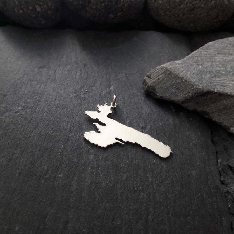 Rab - Kroatien, Insel, Landkarte Anhänger, Charm-Anhänger Oder Anhänger Mit Panzerkette in 925Er Silber, Wählbar, | Lk-Rab von Koenigsprodukte