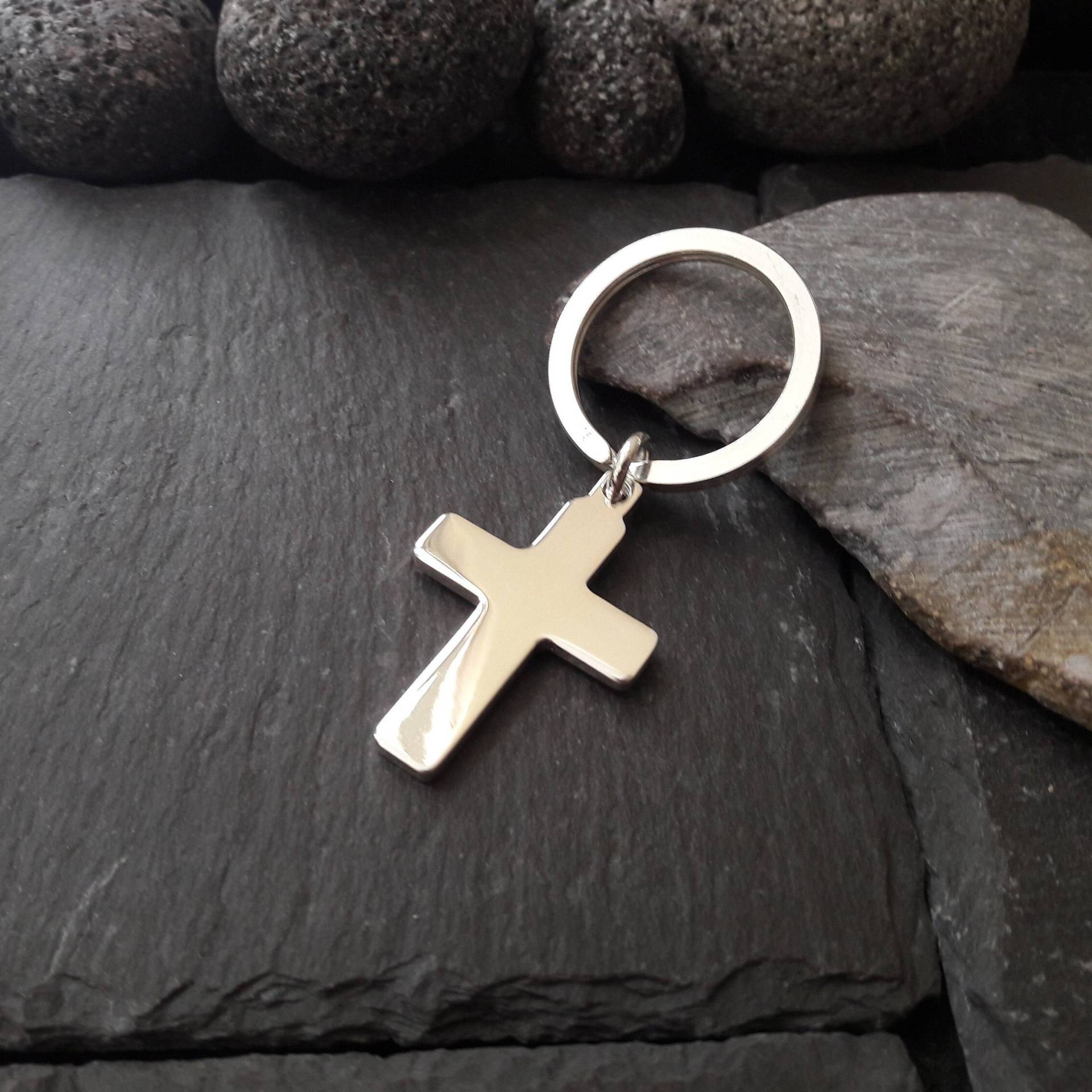 Schlüsselanhänger Mit Kreuz Anhänger in 925Er Silber, Schlüsselring, Kreuzanhänger | Sa-04 Schlüsselanhänger Mit Kreuz Anhänger in 925Er Silber, Schlüsselring, Kreuzanhänger | Sa-04 von Koenigsprodukte