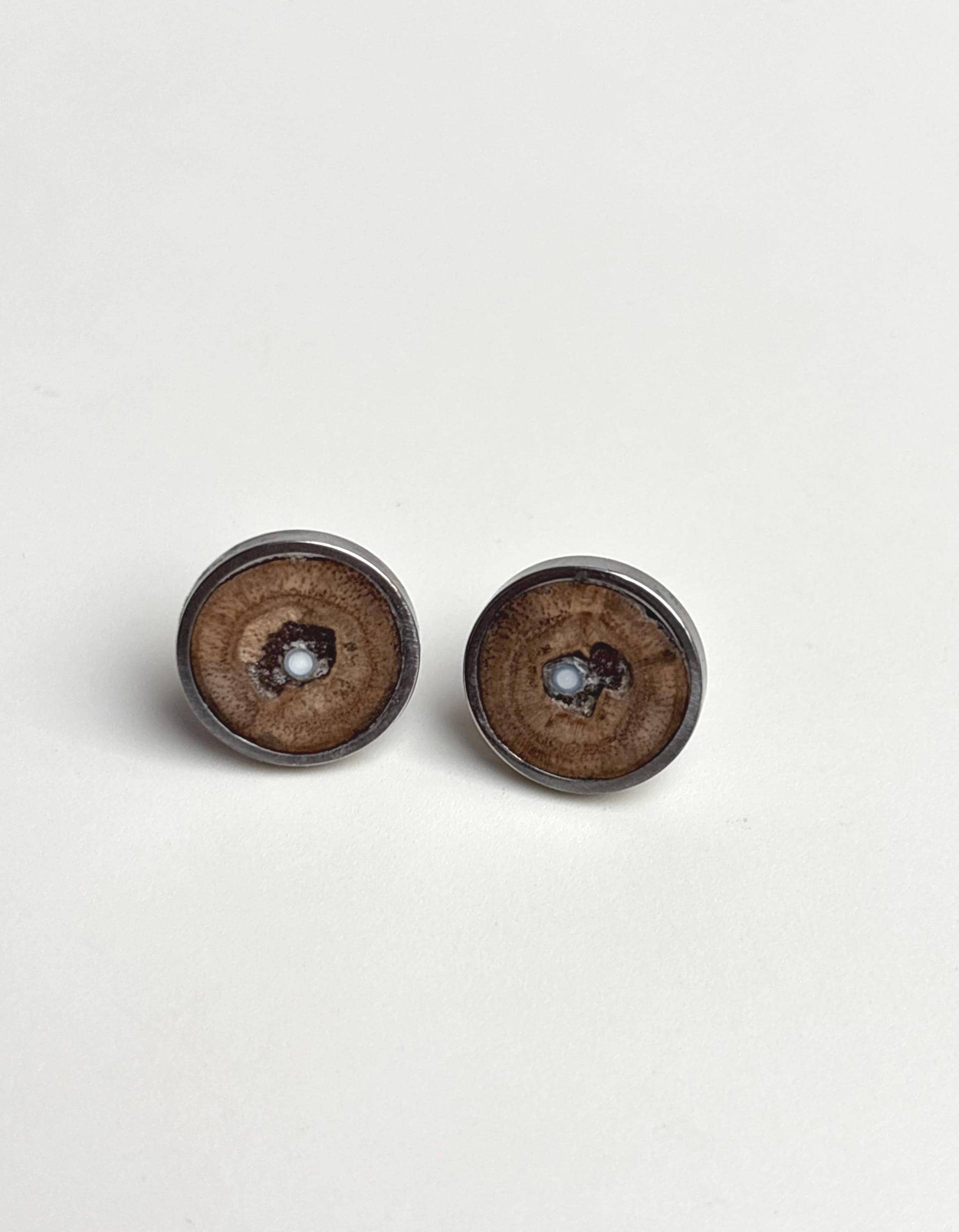 Holzschmuck Ohrstecker Holz Und Perlmutt in Edelstahlfassung Holzschmuck Ohrstecker Holz Und Perlmutt in Edelstahlfassung von Koenigswurzeln