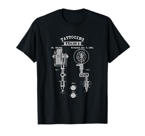 Schematische Darstellung einer Tätowiermaschine T-Shirt Schematische Darstellung einer Tätowiermaschine T-Shirt von Körpermodifikation Geschenkidee