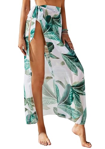 Koerye Strandrock Sarong Frauen Strand Wrap Badeanzug Cover Up Kleid mit Geteiltem Seitenriemen Grün von Koerye