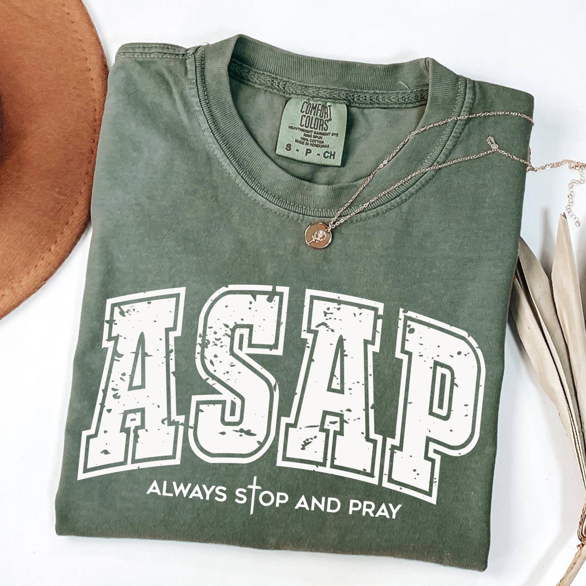 Comfort Colors® Bibel-Vers-Shirt, Niedliches Christliches Shirt Für Frauen, Jesus-Shirt, Geschenk, Weihnachtshemd, Stoppen Und Beten Sie von KogeraOnlineShop
