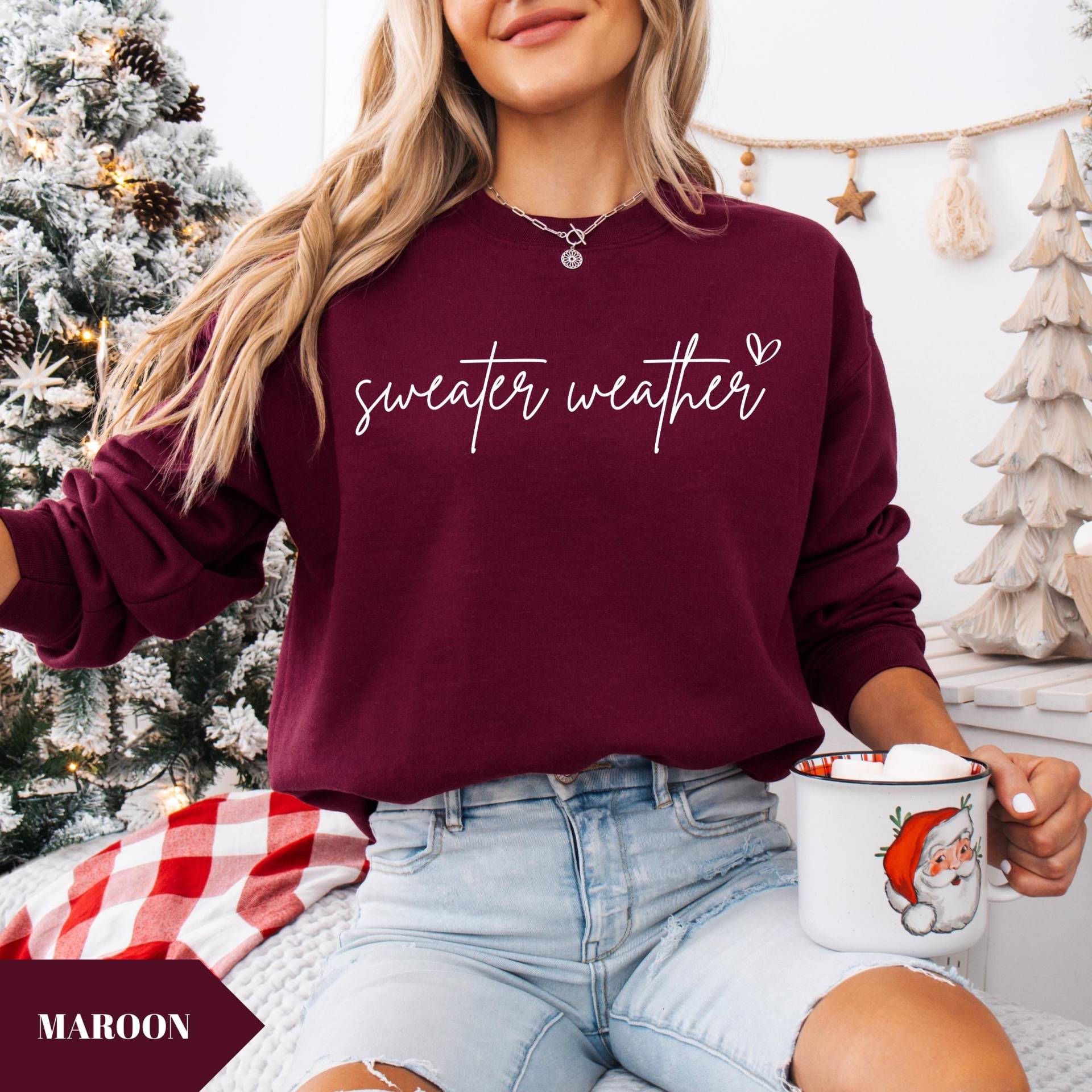 Niedliches Pullover-Wetter-Sweatshirt, Winter-Kuschelpullover, Beliebtes Winter-Girly-Geschenk, Geschenke Für Mütter, Niedliches Frauengeschenk von KogeraOnlineShop