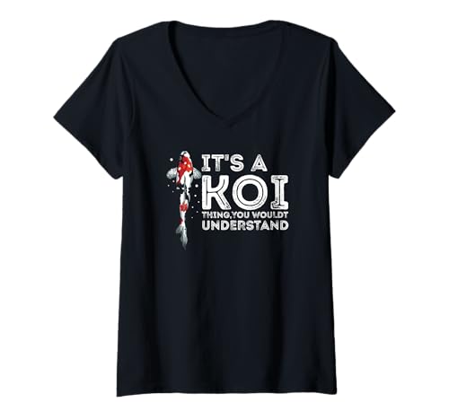 Damen Das ist so EIN Koi-Ding Humor T-Shirt mit V-Ausschnitt Damen Das ist so EIN Koi-Ding Humor T-Shirt mit V-Ausschnitt von Koi-Fans und Insiderwitze