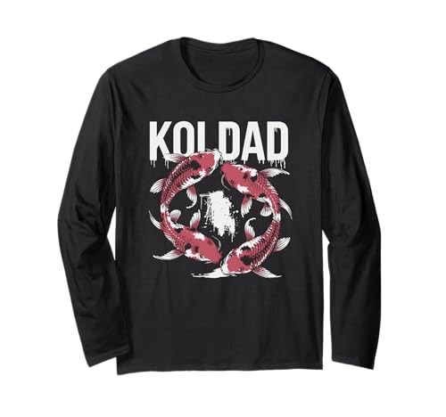 Koi Dad Koiteich Vater Koi Fisch Liebhaber Männer Design Langarmshirt von Koi Teich Leben Zen Hobby Naturfreund Aquascaping