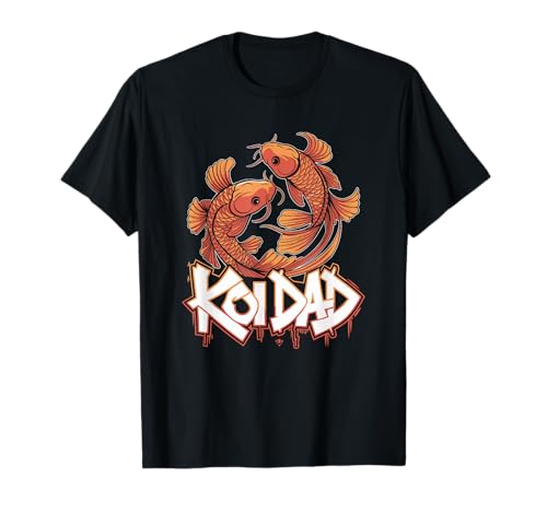 Koi Dad Koiteich Vater Koi Fisch Liebhaber Männer Design T-Shirt von Koi Teich Leben Zen Hobby Naturfreund Aquascaping