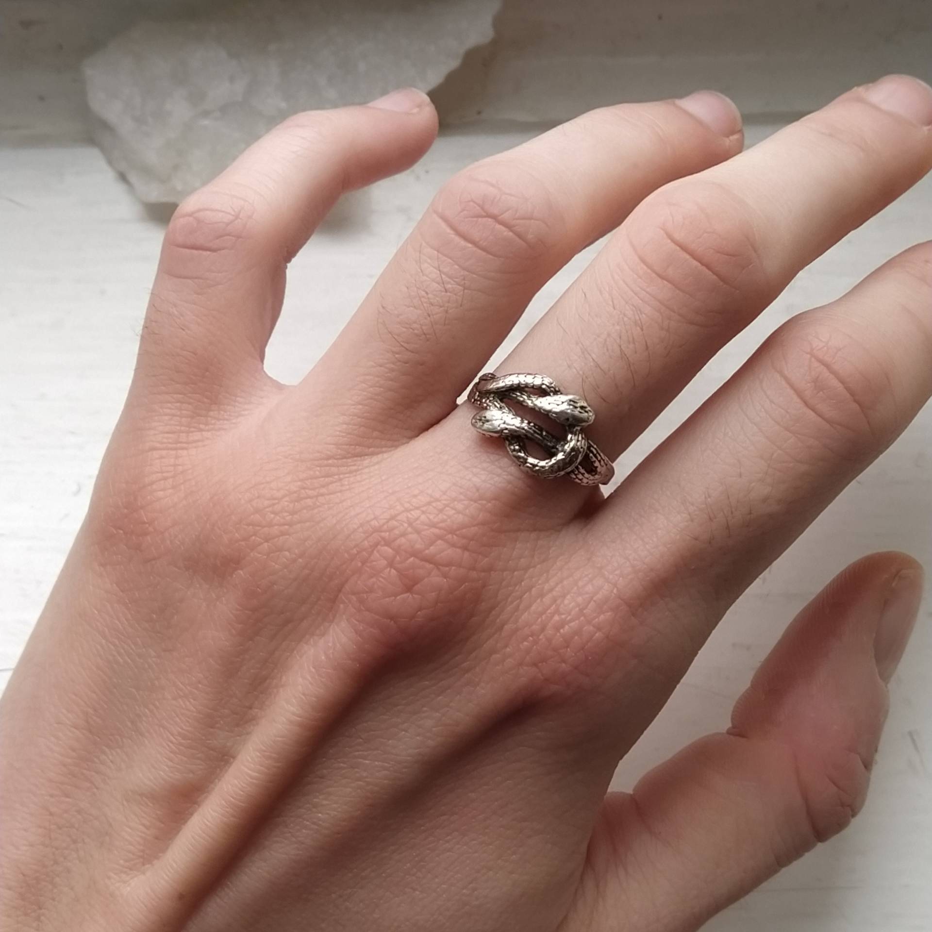 Jahr Der Schlange, Doppelschlangenring, 925Er Sterlingsilber Massiv von KokiferJewelry