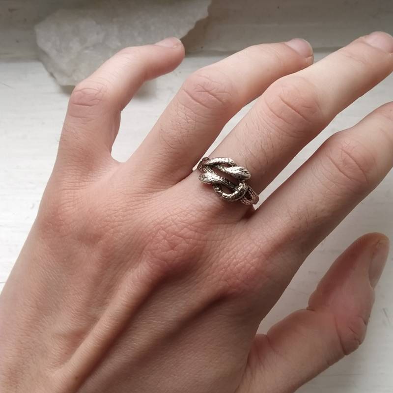 Jahr Der Schlange, Doppelschlangenring, 925Er Sterlingsilber Massiv von KokiferJewelry