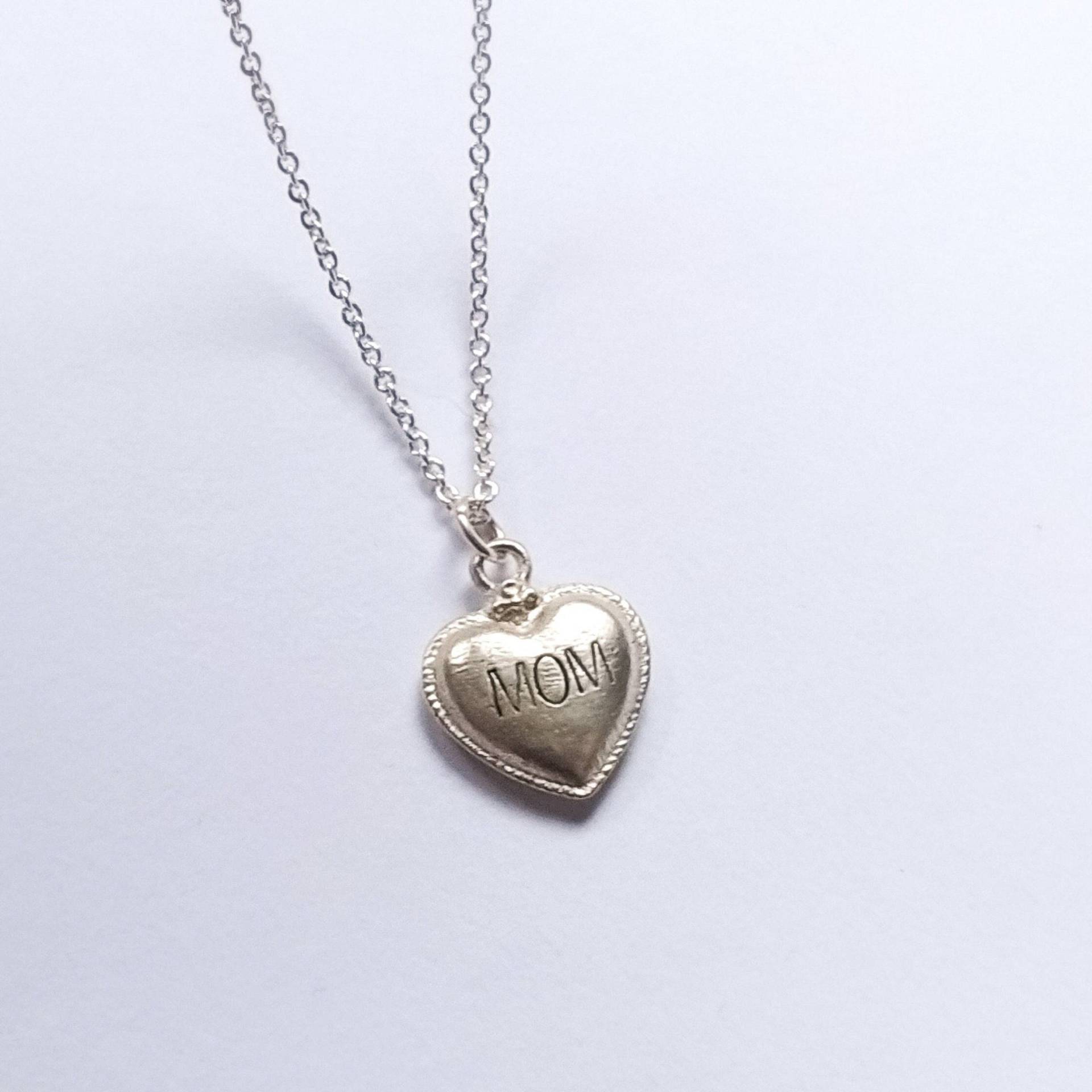 Mom Herz Halskette, 925Er Silber Massiv von KokiferJewelry