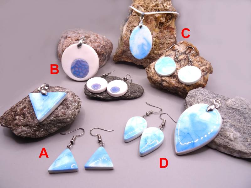Blaue Anhänger Und Ohrringe Schmuckset Set Schmuck Schmuckstück Geschenk Blaue Anhänger Und Ohrringe Schmuckset Set Schmuck Schmuckstück Geschenk von KokkaDesign
