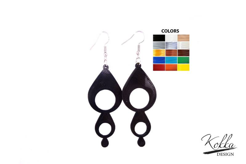 Designer Earrings, Minimal Design, Gift For Women, 3D Printed Designer Earrings, Minimal Design, Gift For Women, 3D Printed von KokkaDesign