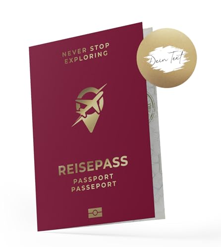 KOKO&LORA® Reisegutschein - Reisepass mit Rubbelaufkleber - zum Beschriften als Urlaubsgutschein inkl. Kuvert - Reise Geschenkverpackung von Koko Lora