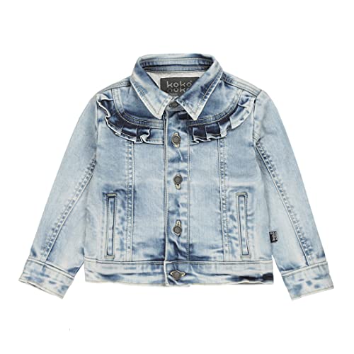 Koko Noko Baby - Mädchen Koko Noko Girls Denim Blue With Ruffles Jacket, 98% Cotton/ 2% Elastane, 0 Monate EU von Koko Noko