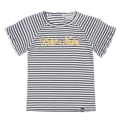 Koko Noko Mädchen Koko Noko Girls T-shirt Blue White Striped Shirt, Weiß, 3 Monate EU von Koko Noko