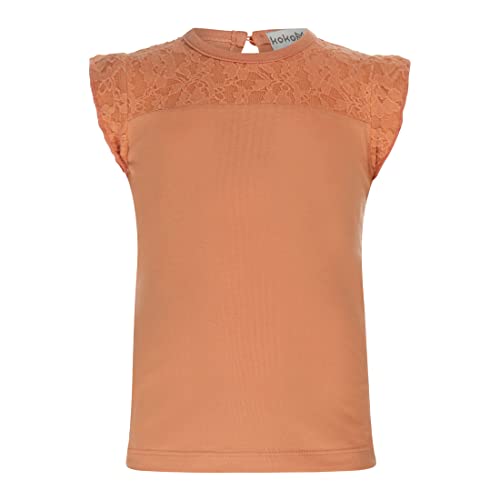 Koko Noko Mädchen Top Orange Spitze T-Shirt, Orange, 104 EU von Koko Noko