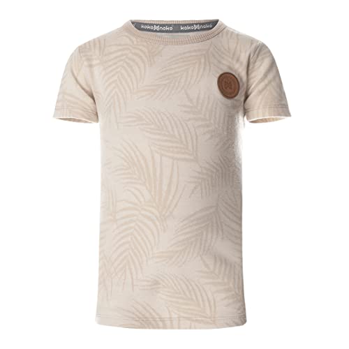 Kokooko Jungen T-Shirt Beige Palmenblatt von Koko Noko