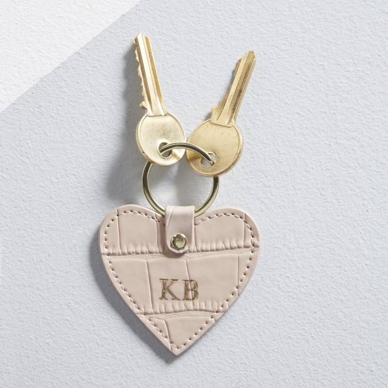 Mock Crock Lederherz Personalisierter Und Geprägter Schlüsselanhänger | Leder Krokodil Blush Pink Herzen Mock Crock Lederherz Personalisierter Und Geprägter Schlüsselanhänger | Leder Krokodil Blush Pink Herzen von KokoBlossom