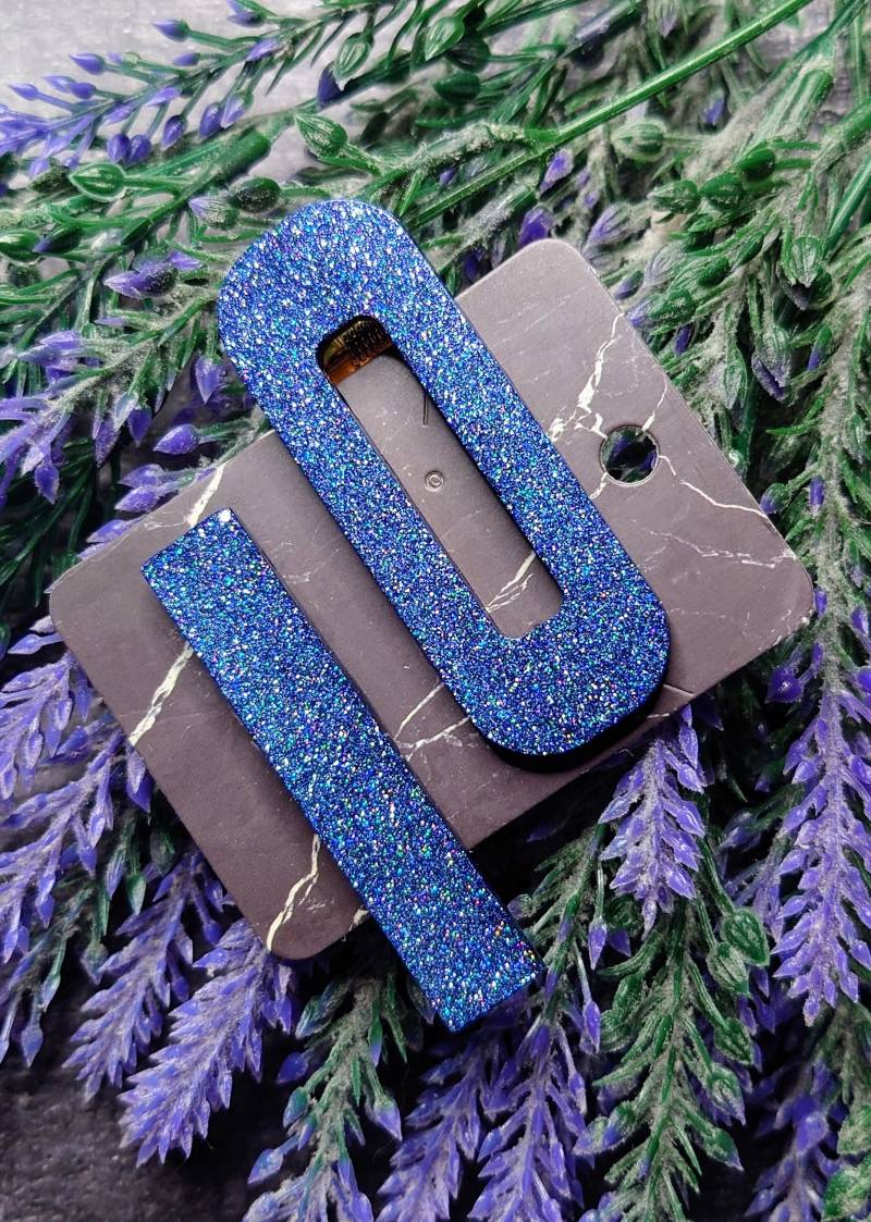 Haarspangen-Set, Dunkellila/Dunkelblaue Glitzer, Matt Und Glänzend von KokoCrafting