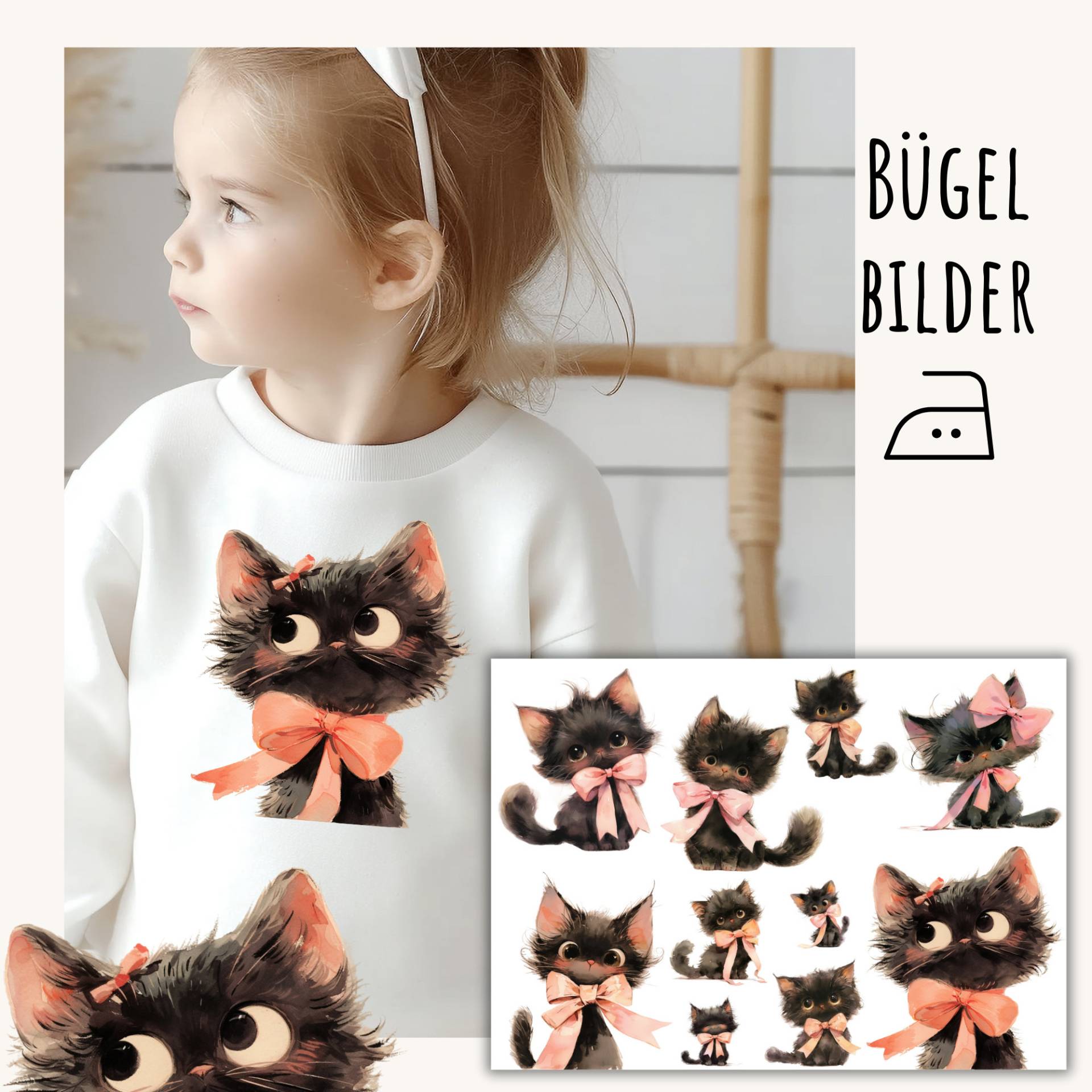 10 Bügelbilder Niedliche Katze, Kätzchen Zum Aufbügeln, Sku 5.000.013 von KokoHello