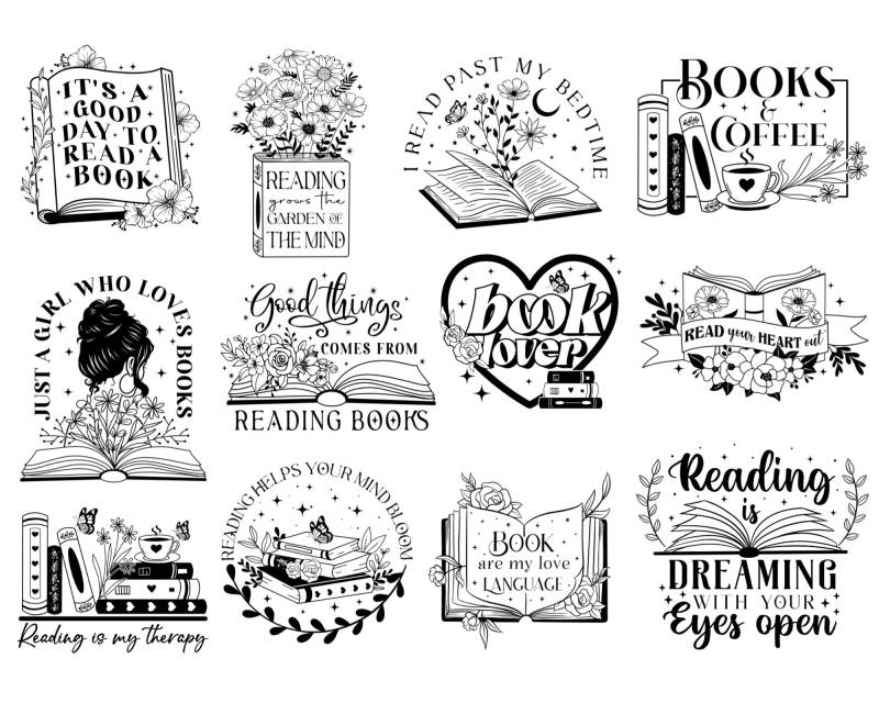 12 Bügelbilder, Bücherliebe, Bücher Lesen, Bücherwurm, Lesen Macht Glücklich, Schöne Sprüche Zum Aufbügeln, Modern, Sku 5.000.052 12 Bügelbilder, Bücherliebe, Bücher Lesen, Bücherwurm, Lesen Macht Glücklich, Schöne Sprüche Zum Aufbügeln, Modern, Sku 5.000.052 von KokoHello