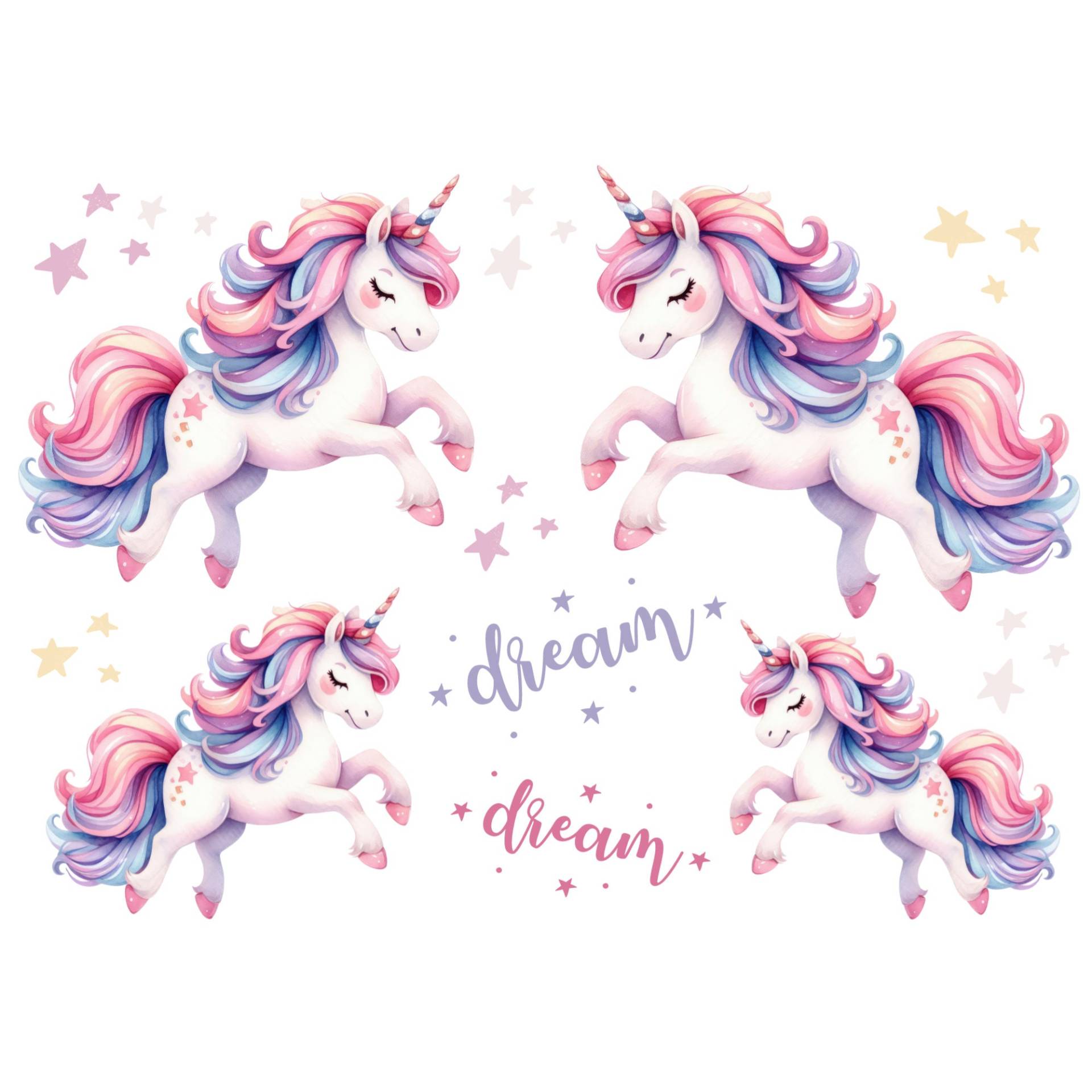 12 Bügelbilder Einhorn, Einhorn Zum Aufbügeln, Wunderschönes Pastellfarbenes Bügelbild, Sku 5.000.046 von KokoHello