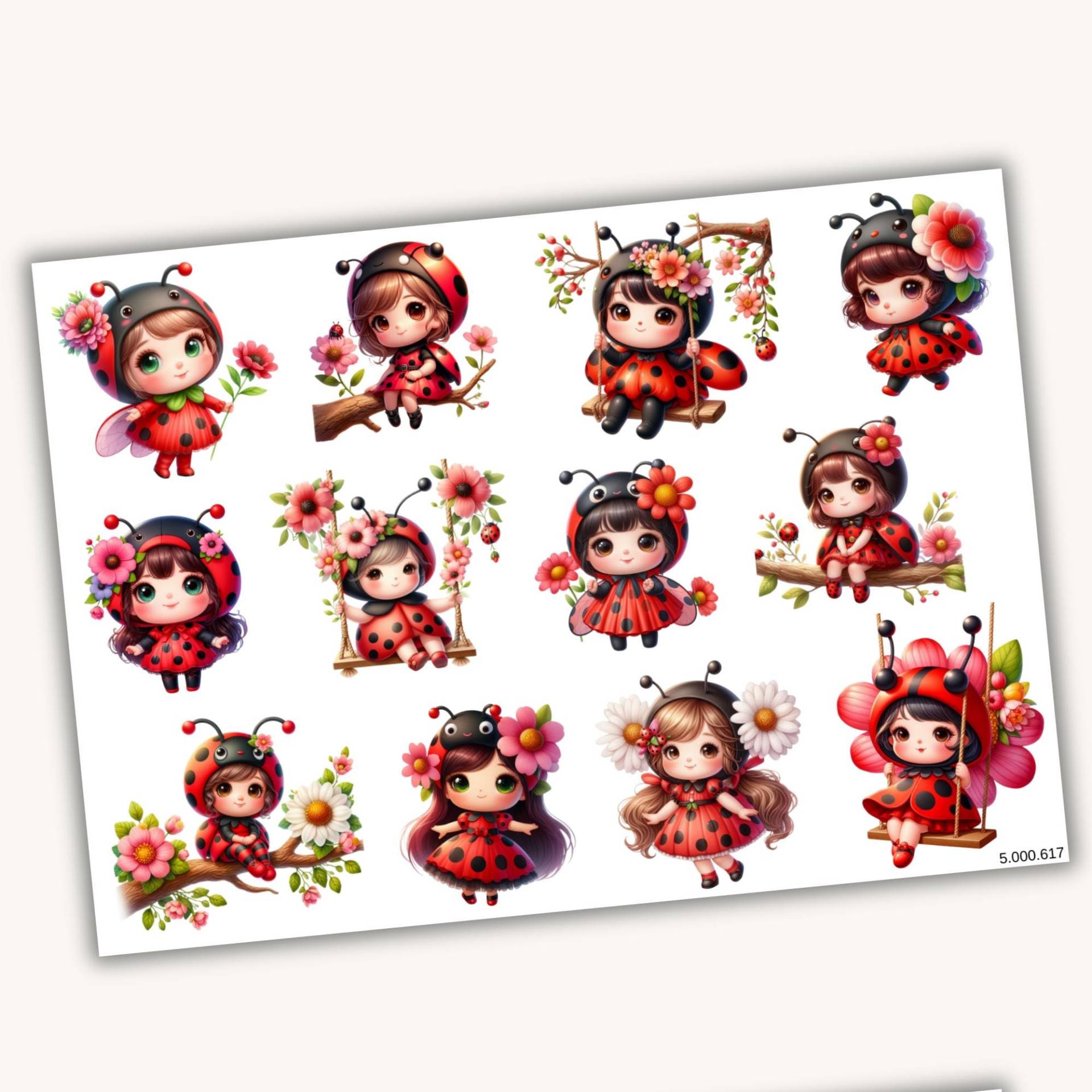 12 Bügelbilder Mit Marienkäfer, Schwarz Rote Käfer Zum Aufbügeln, Sku 5.000.617 von KokoHello