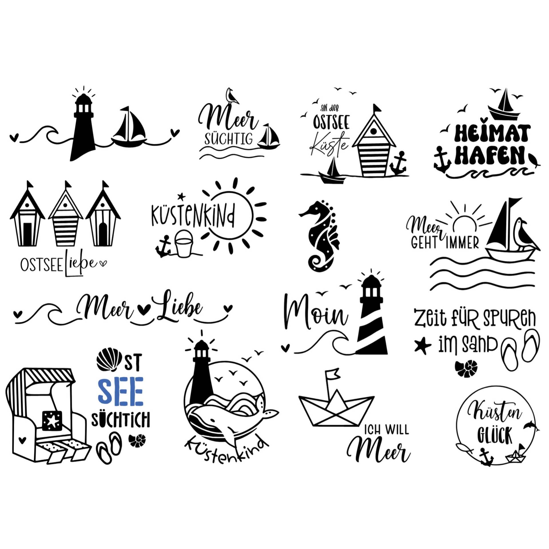 15 Bügelbilder Ostsee, Meer, Moin, Maritime Bilder Zum Aufbügeln, Sku 5.000.088 15 Bügelbilder Ostsee, Meer, Moin, Maritime Bilder Zum Aufbügeln, Sku 5.000.088 von KokoHello