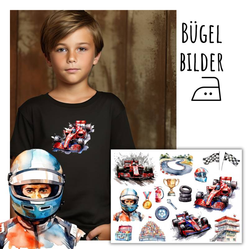 17 Bügelbilder Autorennen, Rennwagen Zum Aufbügeln, Sku 5.000.102 von KokoHello