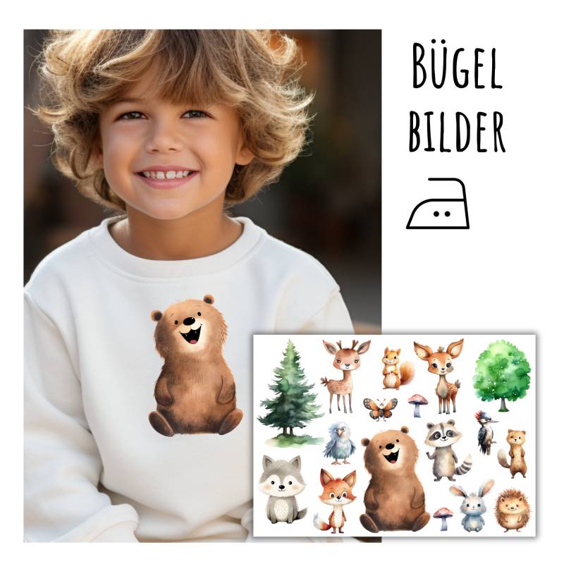 17 Bügelbilder Waldtiere, Niedliche Tiere Im Wald Zum Aufbügeln, Sku 5.000.106 von KokoHello