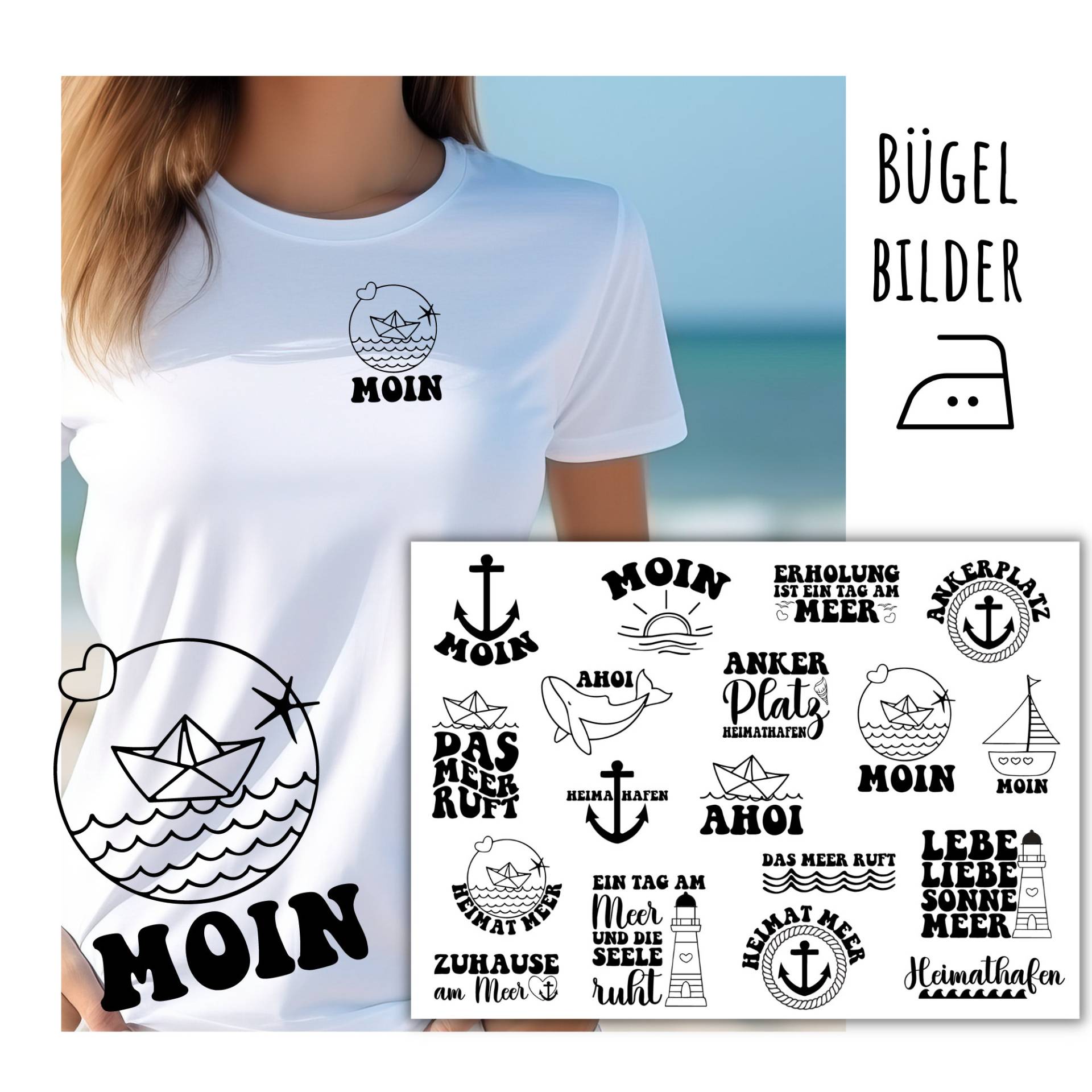 18 Bügelbilder Moin, Maritime Bilder Zum Aufbügeln, Sku 5.000.110 18 Bügelbilder Moin, Maritime Bilder Zum Aufbügeln, Sku 5.000.110 von KokoHello